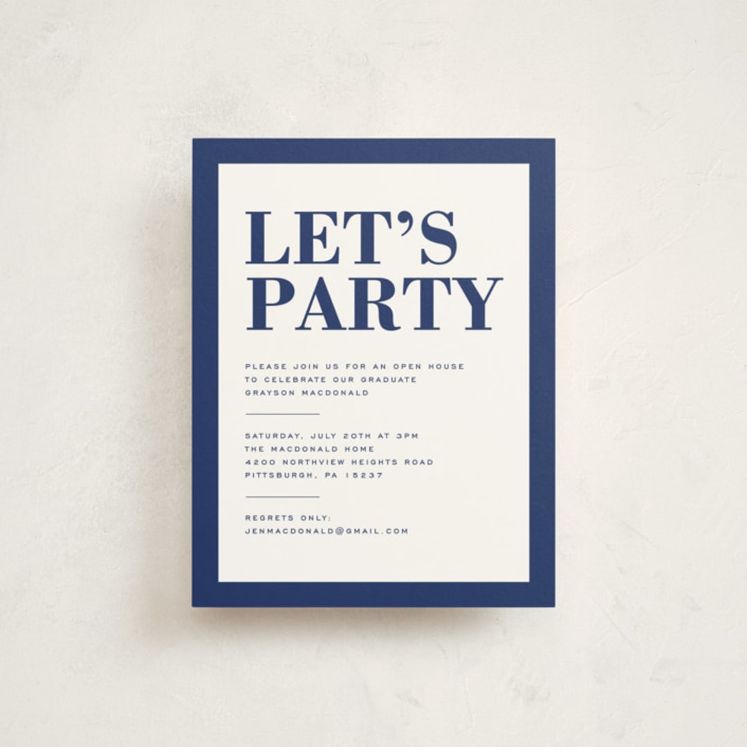 "Bold Headline" - Graduation Insert Cards in Midnight by Emily Sabol Goss - Front