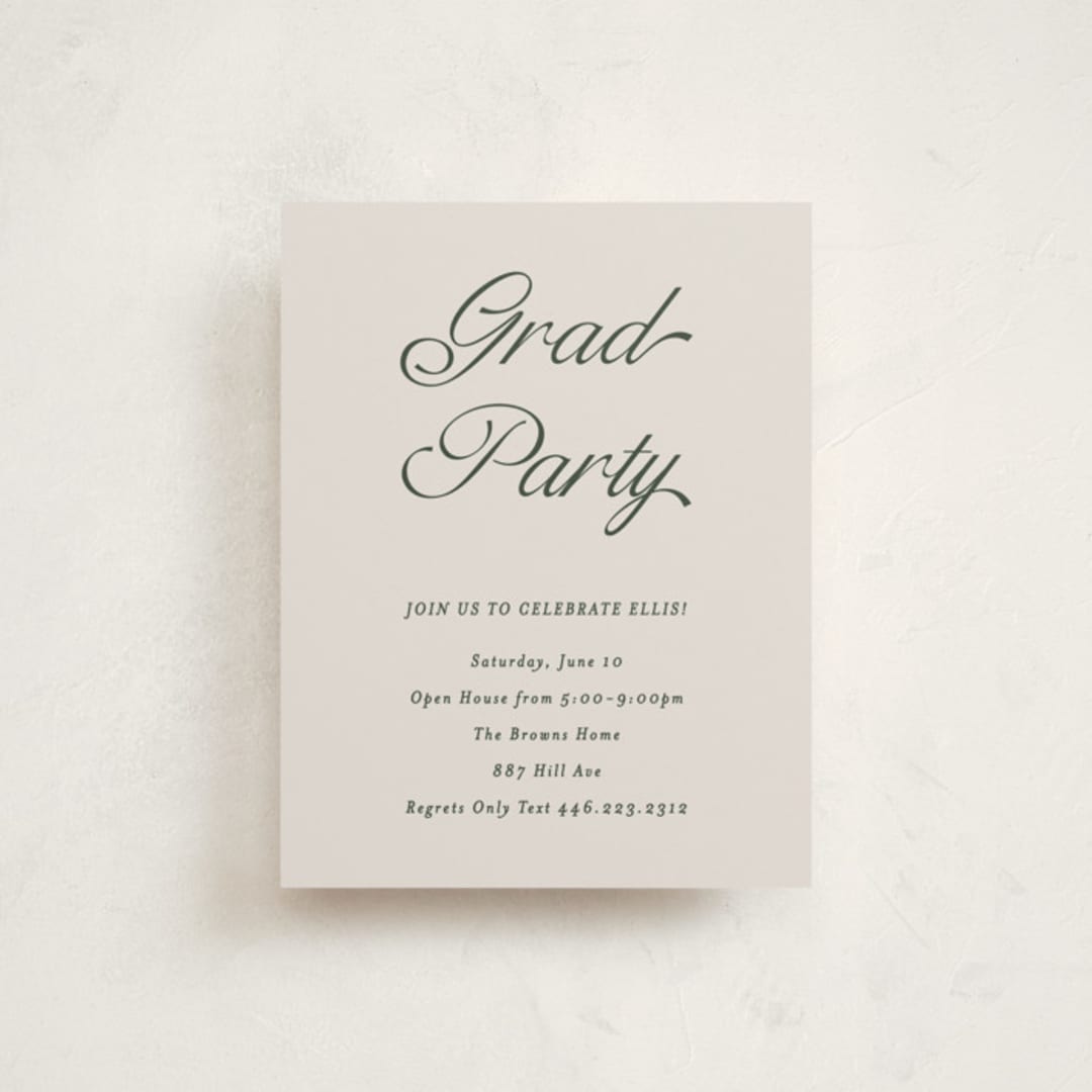 "Graduate" - Graduation Insert Cards in Slate by Pati Cascino - Front