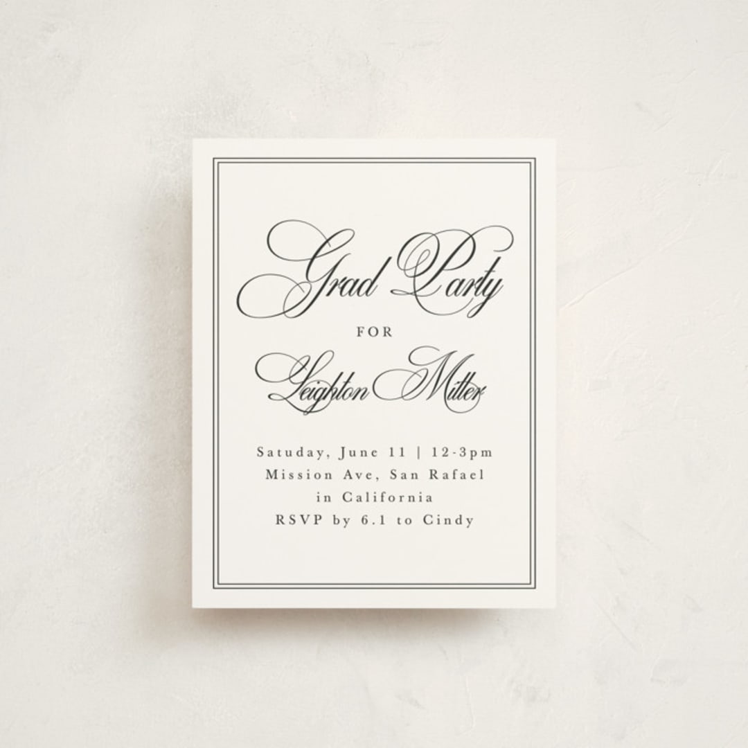 "Traditionally" - Graduation Insert Cards in Pearl by Sarah Brown - Front