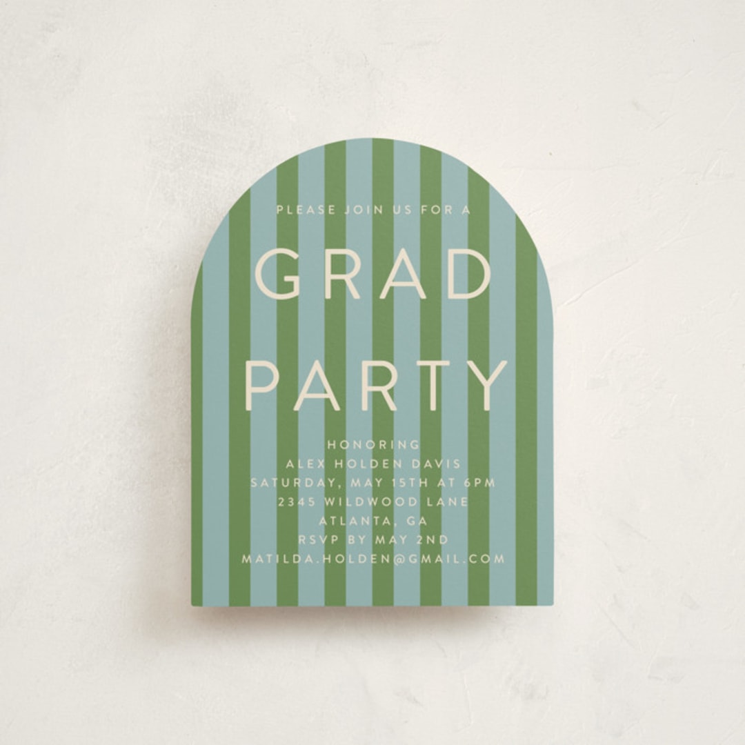 "Preppy Stripes" - Graduation Insert Cards in Seaside by Morgan Kendall - Front