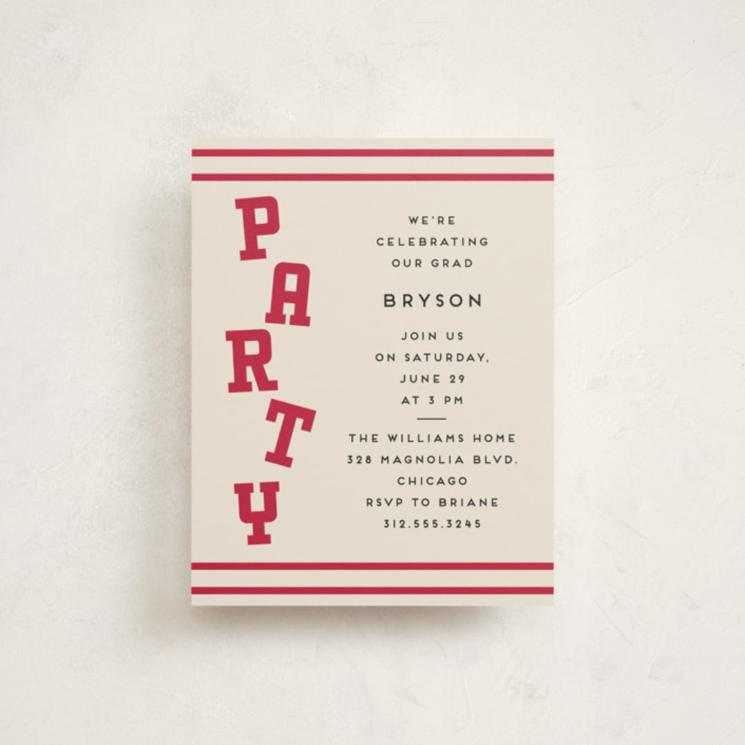 "Team Grad" - Graduation Insert Cards in Cherry by Louise Kay - Front