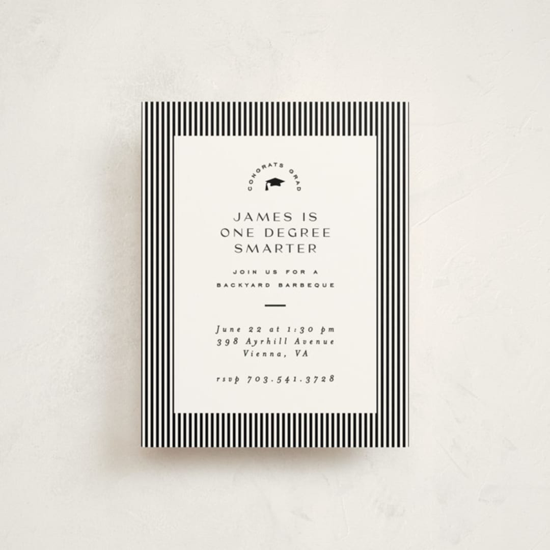 "Understated" - Graduation Insert Cards in Mortarboard by Owl and Toad - Front
