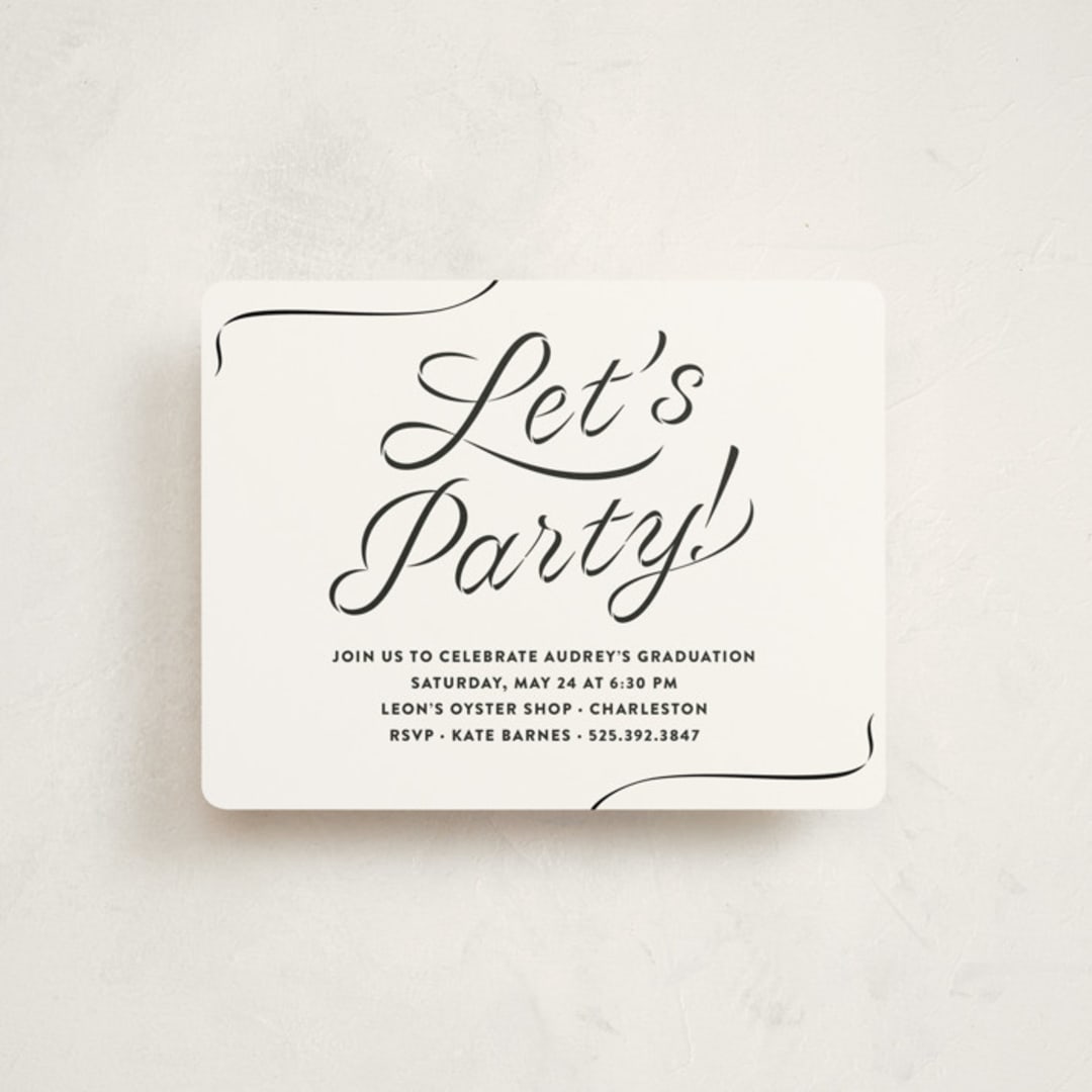 "Ribbons and Cords" - Graduation Insert Cards in Ink by Megan Davis - Front