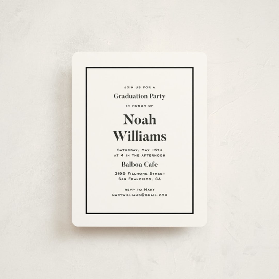 "Maple" - Graduation Insert Cards in Tuxedo by Annie Shapiro - Front
