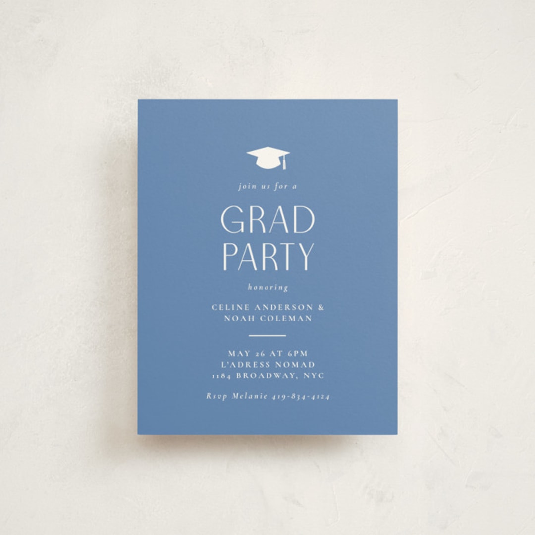 "Grad Duo" - Graduation Insert Cards in Sky by Ana Sharpe - Front