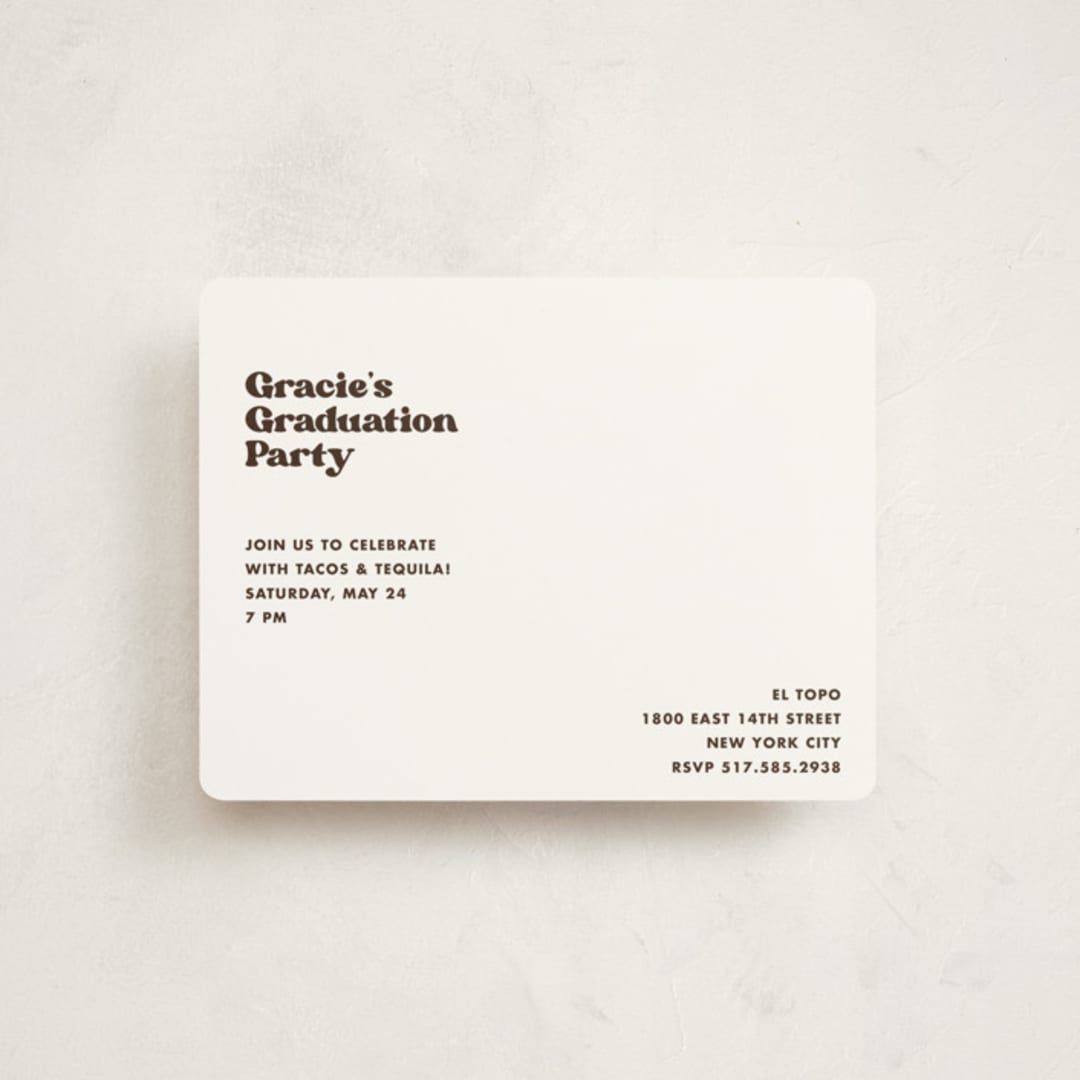 "Vinyl" - Graduation Insert Cards in Espresso by Megan Davis - Front