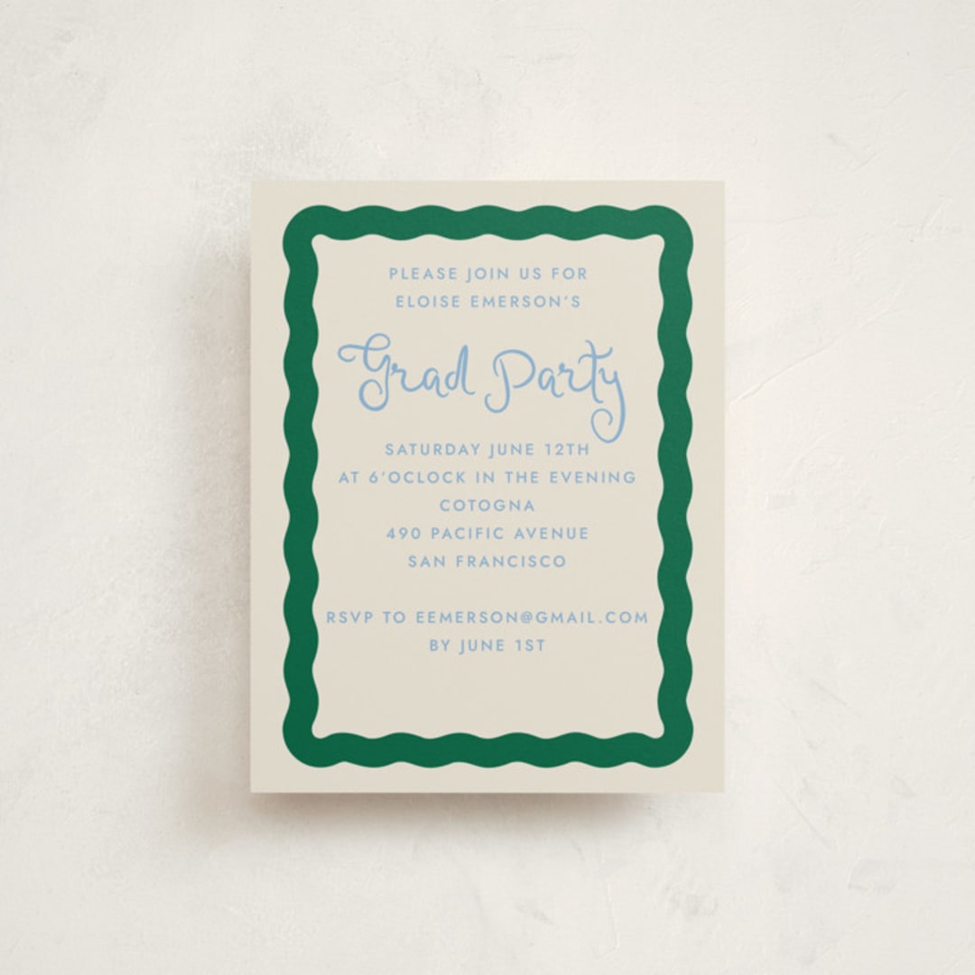 "Augusta" - Graduation Insert Cards in Tide by Megan Davis - Front