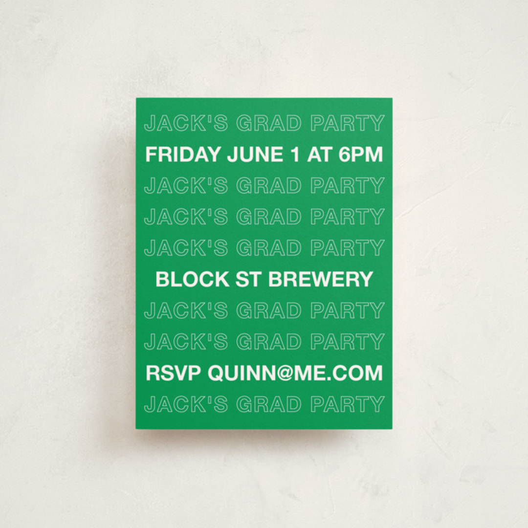 "Be There or Be Square" - Graduation Insert Cards in Mustang by Cleghorn Creative - Front