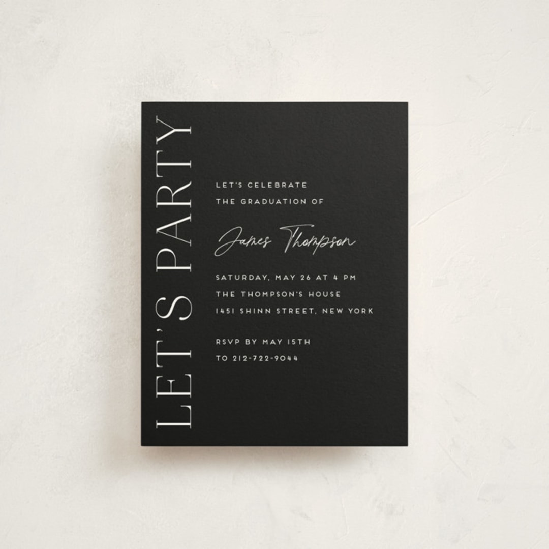 "Stacked" - Graduation Insert Cards in Ivory by Monika Torun - Front