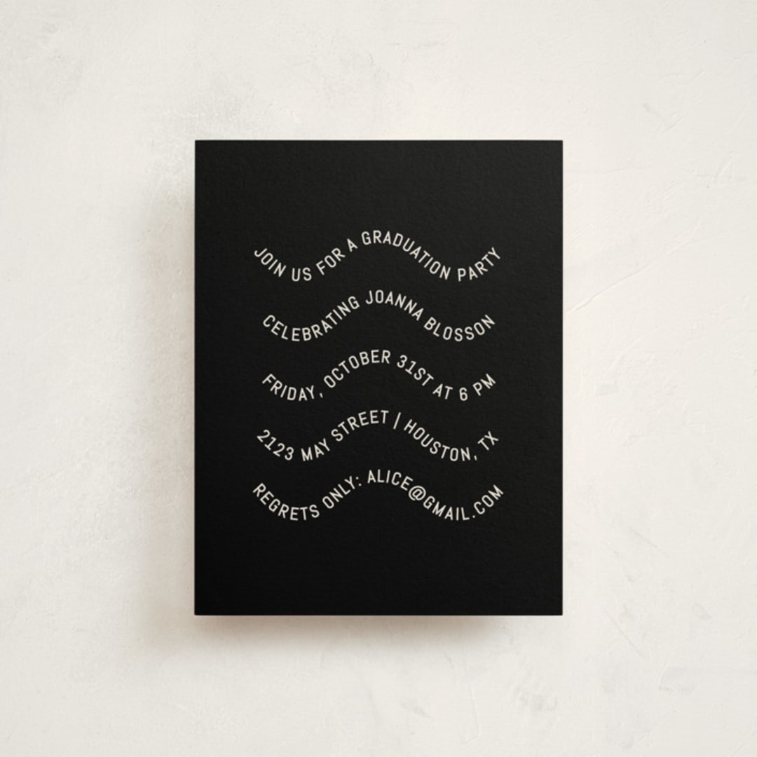 "Celebra" - Graduation Insert Cards in Nero by Pati Cascino - Front