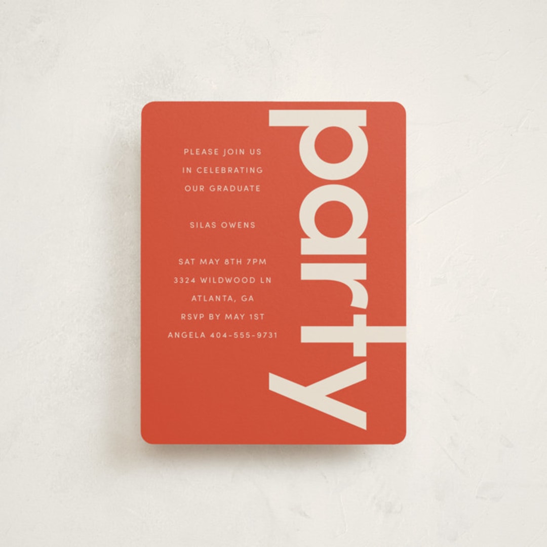 "Film Strip" - Graduation Insert Cards in Tomato by Morgan Kendall - Front