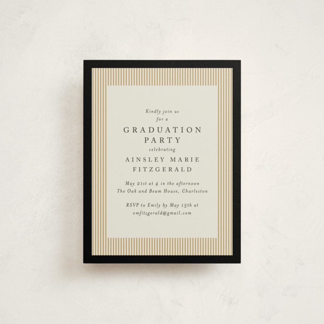 "Modern striped frame" - Graduation Insert Cards in Noir by Jackie Crawford - Front