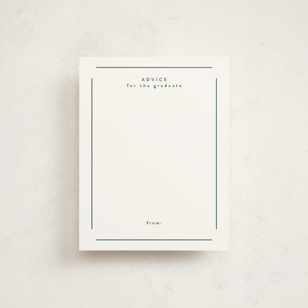 "elegant minimalism" - Graduation Insert Cards in Forest Green by Stacey Meacham - Front