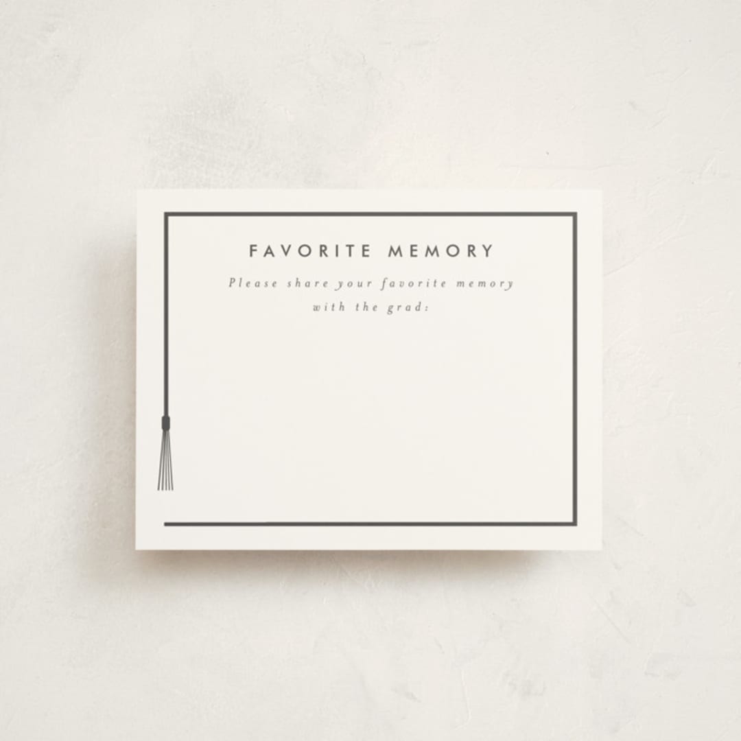 "Tassel Framed" - Graduation Insert Cards in Charcoal by AK Graphics - Front