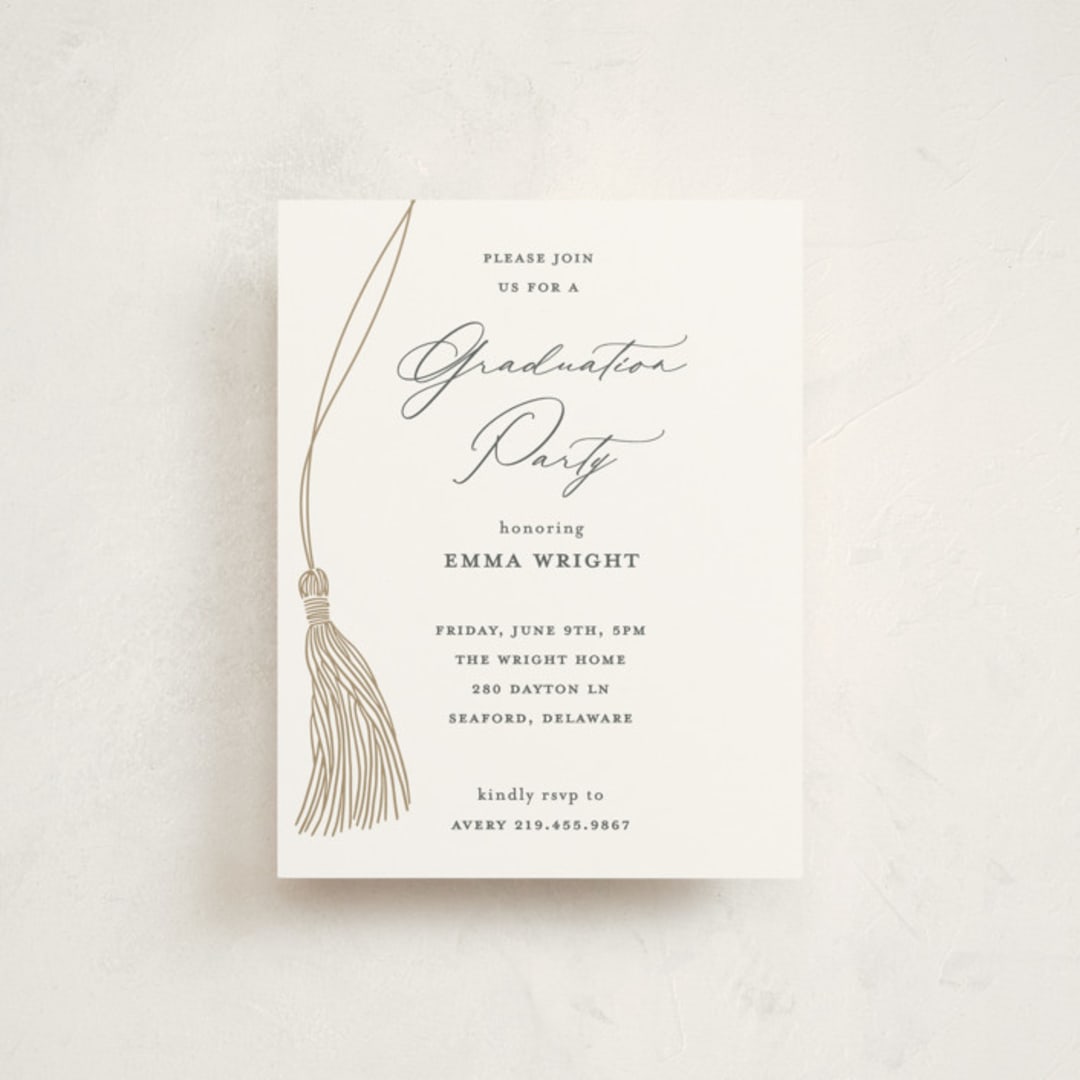 "Tassel Trio" - Graduation Insert Cards in Cotton by Susan Zinader - Front