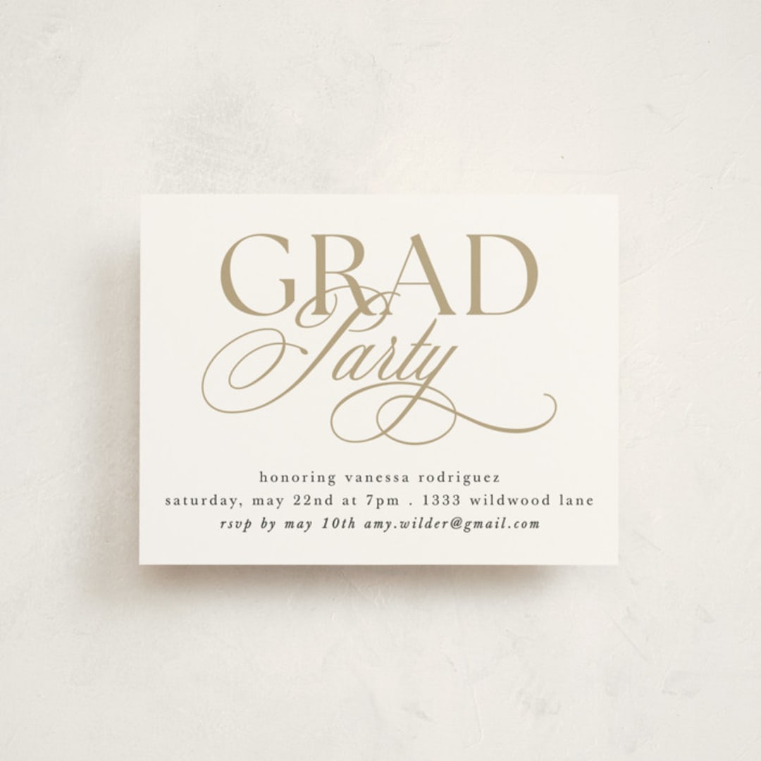 "Timeless Grad" - Graduation Insert Cards in Vanilla by Morgan Kendall - Front