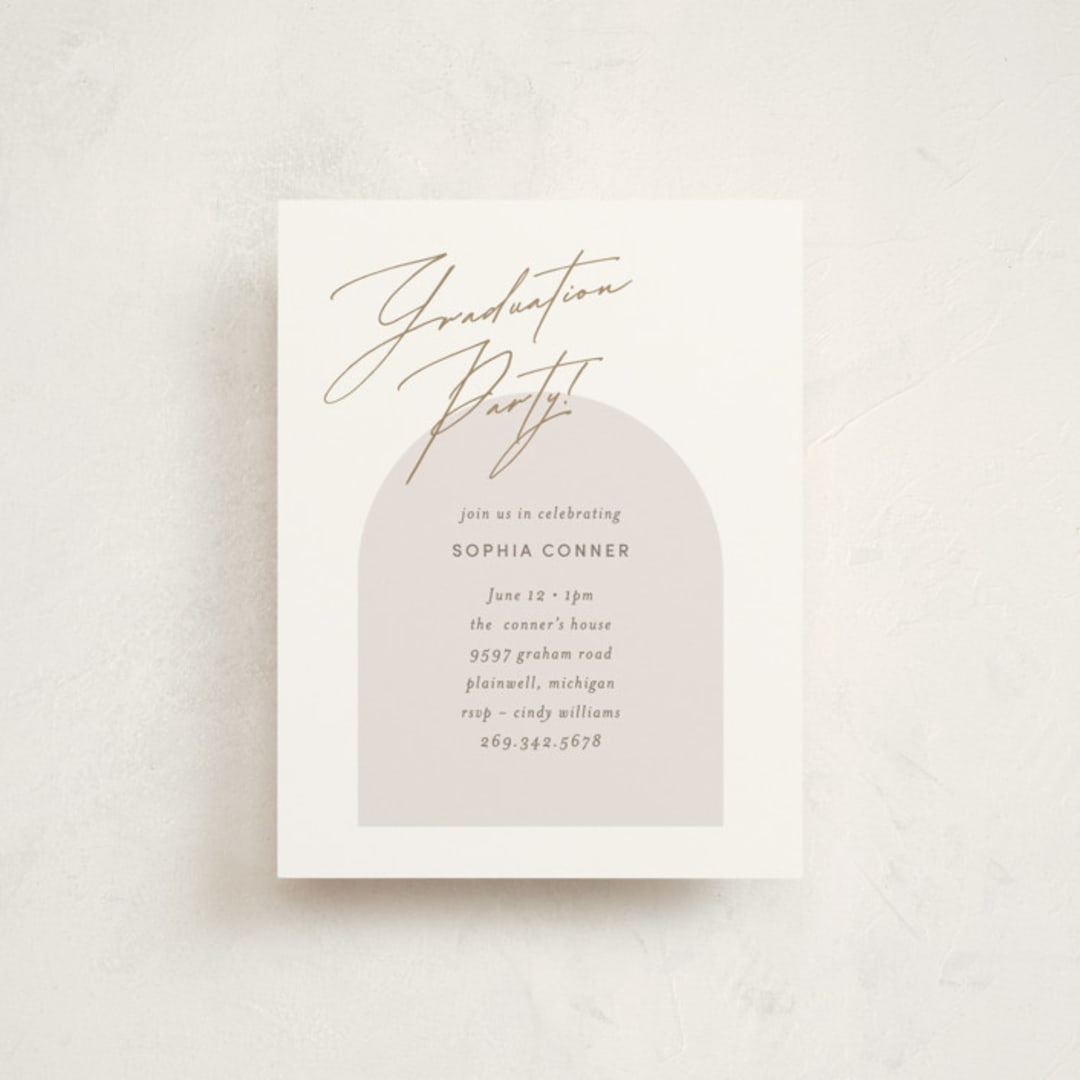 "Hoop" - Graduation Insert Cards in Salt by Pixel and Hank - Front