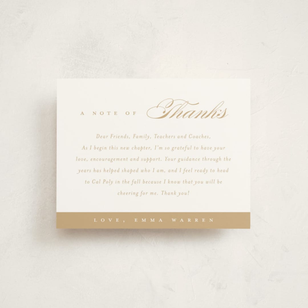 "Shining Script" - Graduation Insert Cards in Snow by Sarah Curry - Front