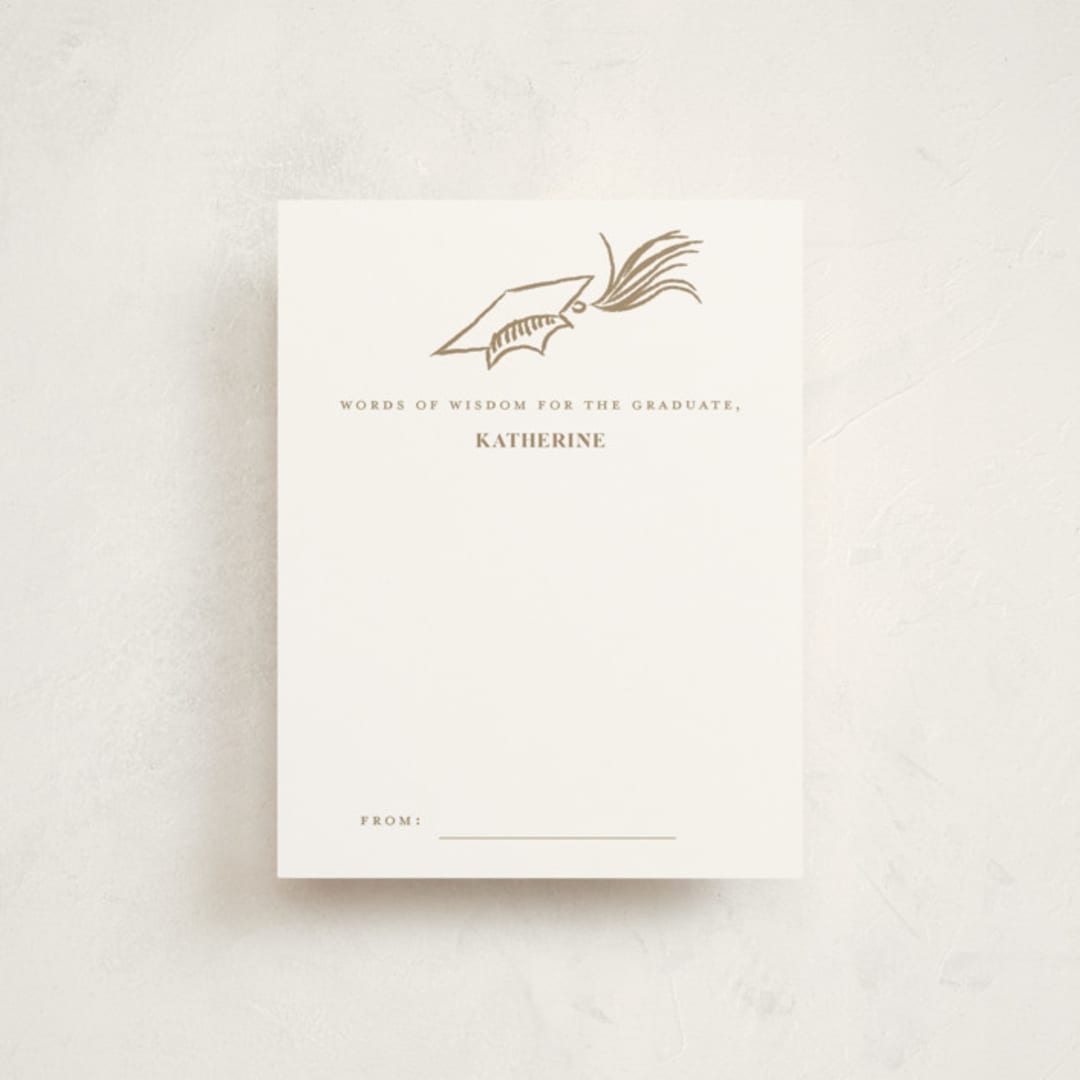 "Grad Border" - Graduation Insert Cards in Pearl by Teju Reval - Front