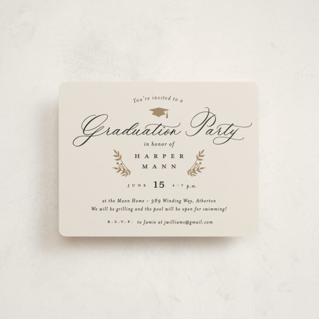 "Harper" - Graduation Insert Cards in Snow by Sarah Curry - Front