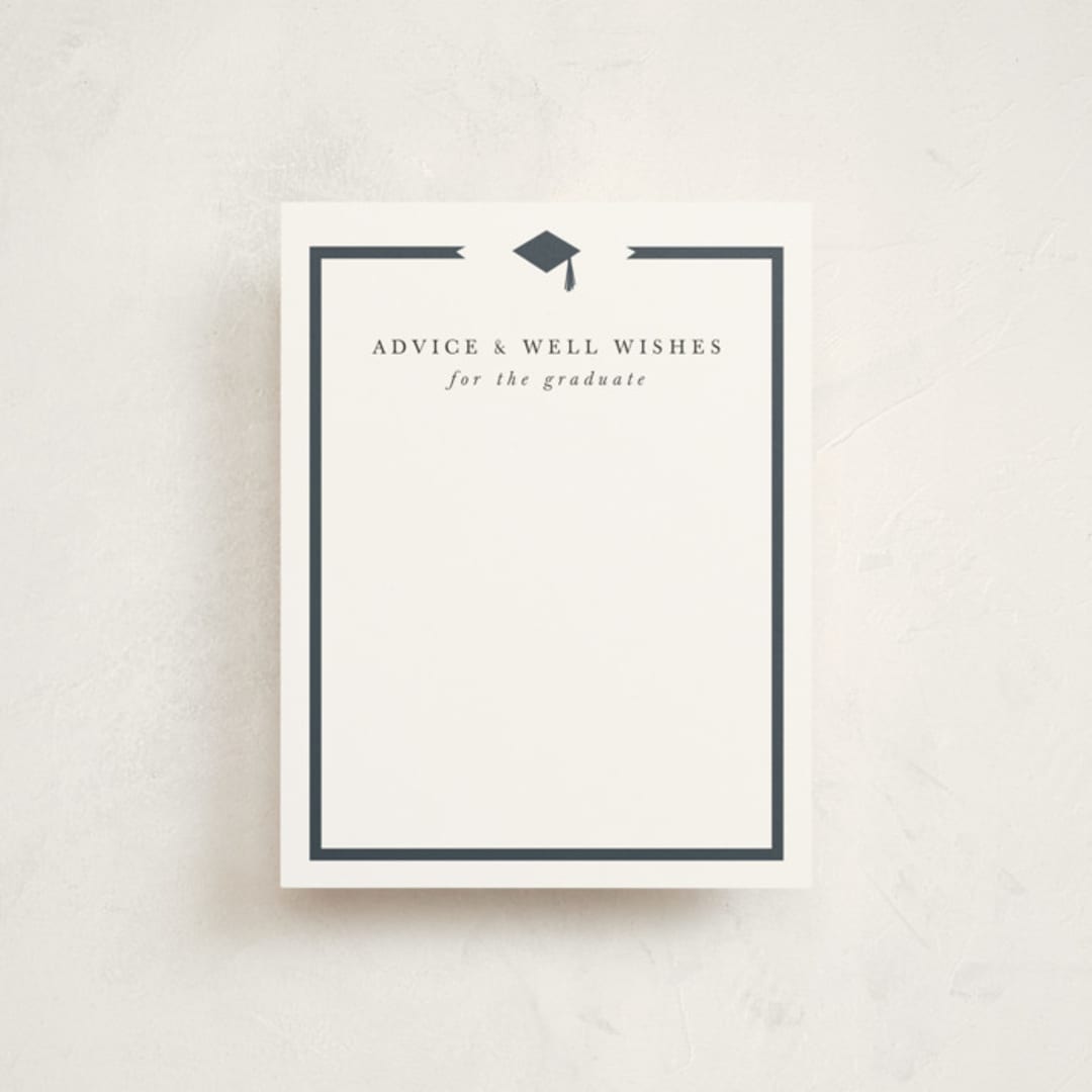 "Borders" - Graduation Insert Cards in Graphite by Anna Elder - Front