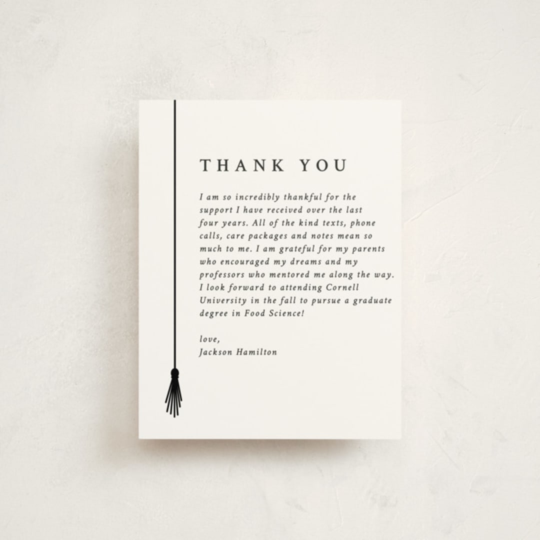 "Tassel Line" - Graduation Insert Cards in Onyx by Amy Payne - Front