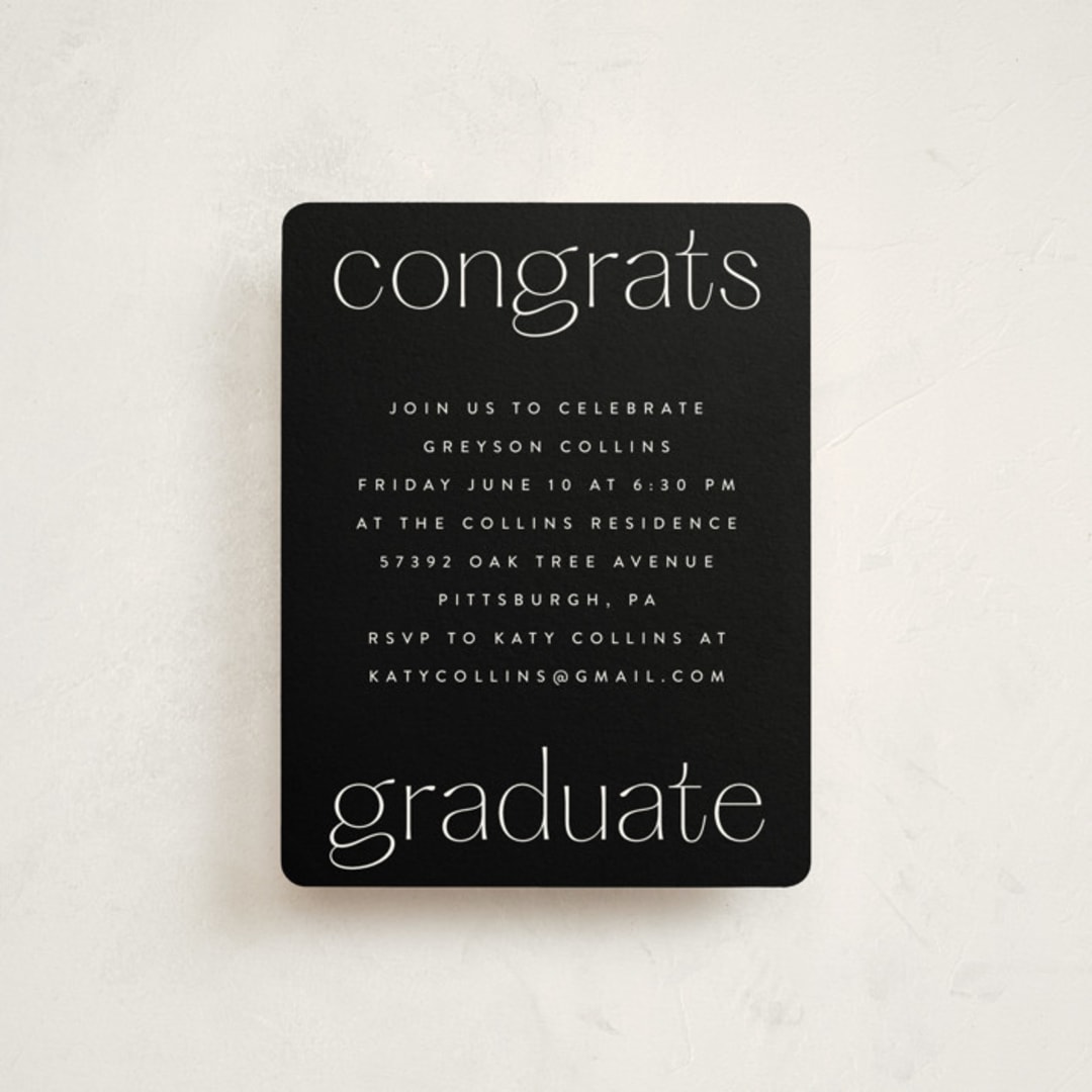 "Understated" - Graduation Insert Cards in Salt by Ekko Studio - Front