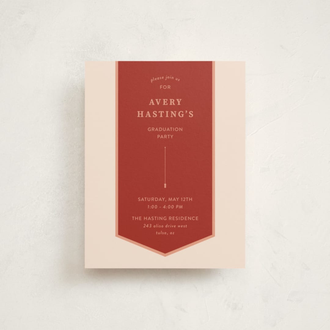 "graduate's stole" - Graduation Insert Cards in Cardinal by elena diaz - Front