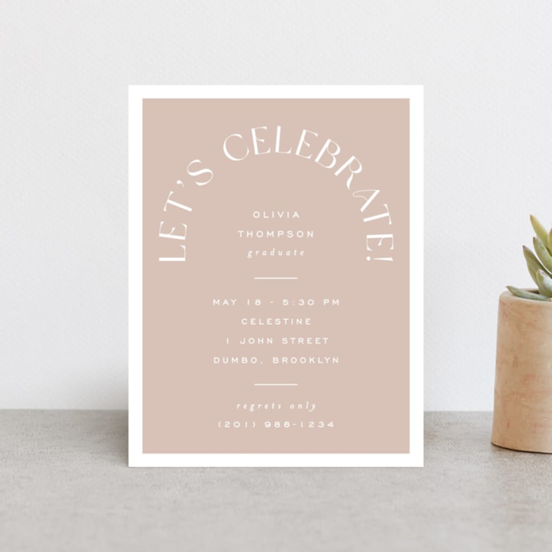 "Arched Name" - Graduation Insert Cards in Opal by Ana Sharpe - Front