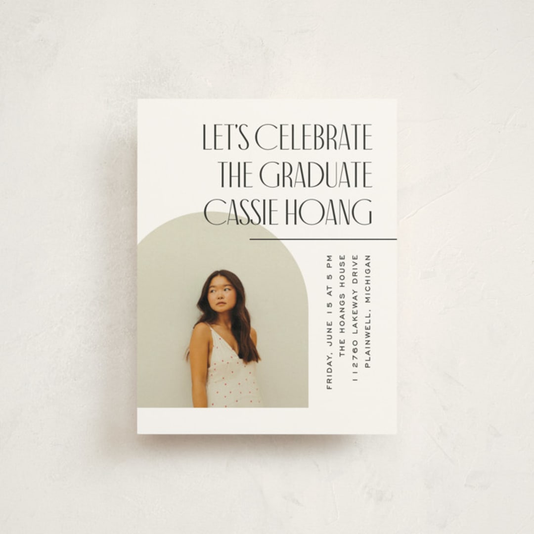 "Geo Duo" - Graduation Insert Cards in Snow by Pixel and Hank - Front