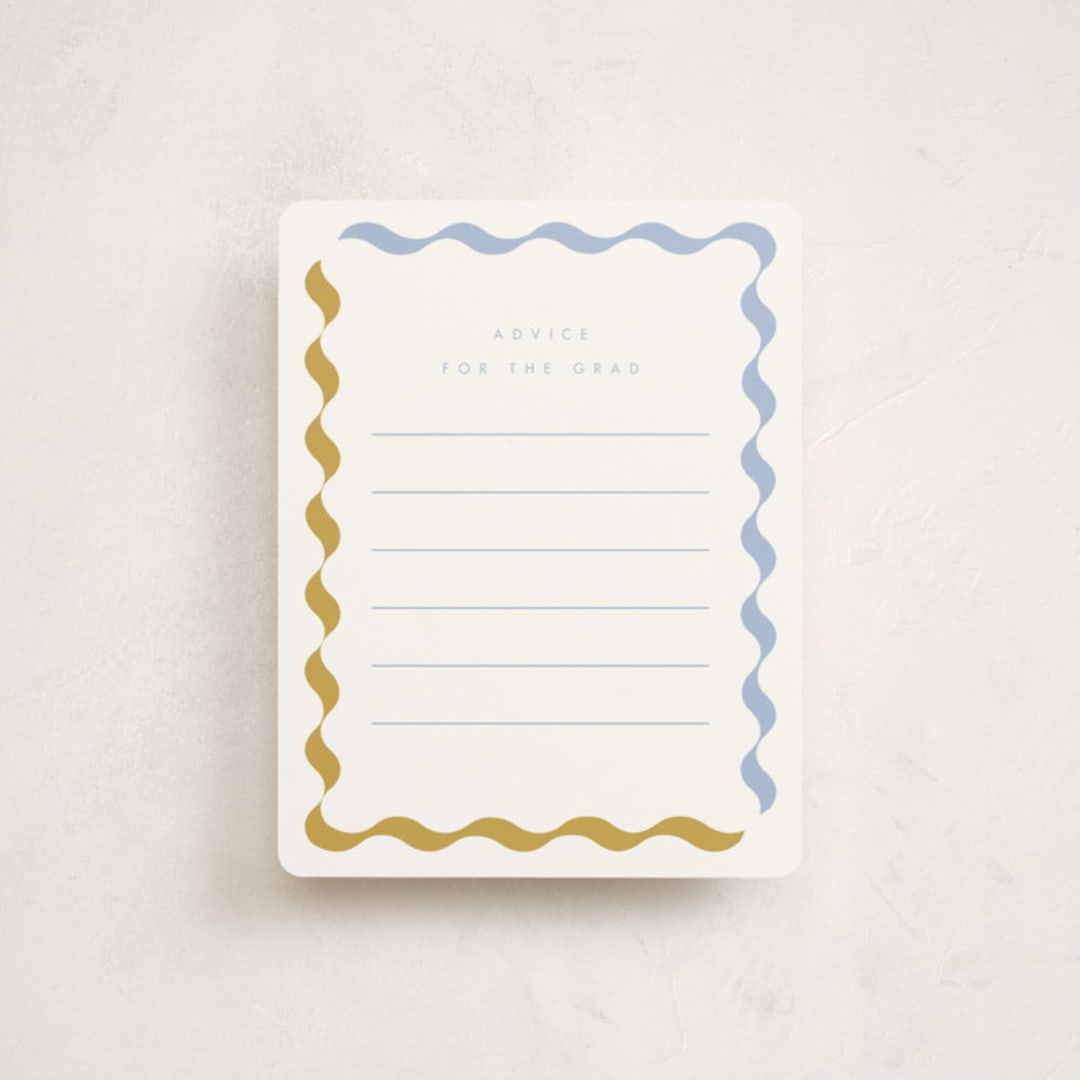 "wavy frame" - Graduation Insert Cards in Aqua by Baumbirdy - Front