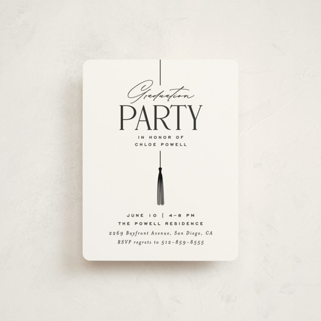 "Stacked tassel" - Graduation Insert Cards in Ink by Jessica Corliss - Front