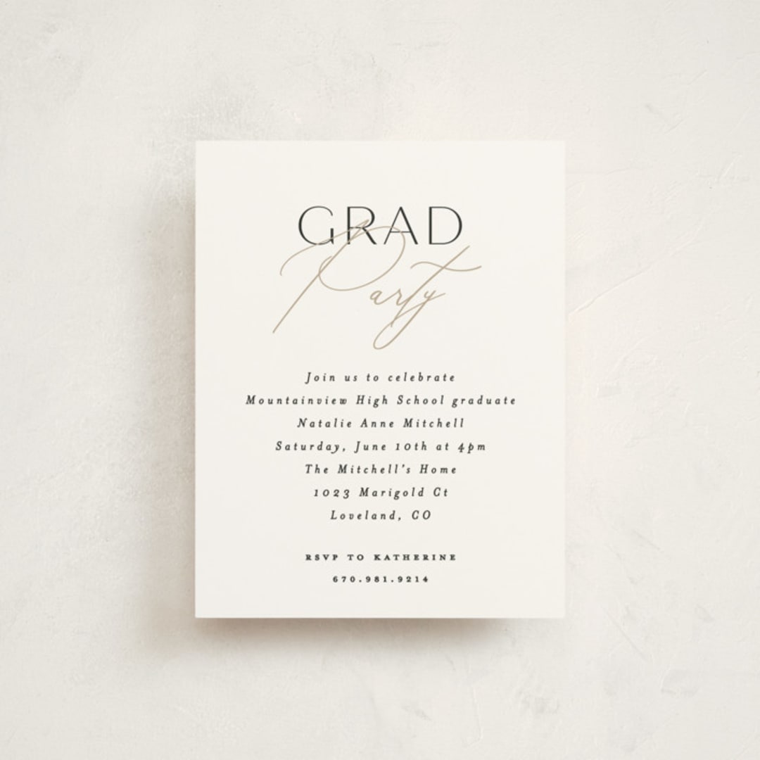 "Pure Elegance" - Graduation Insert Cards in Cotton by Carolyn Nicks - Front