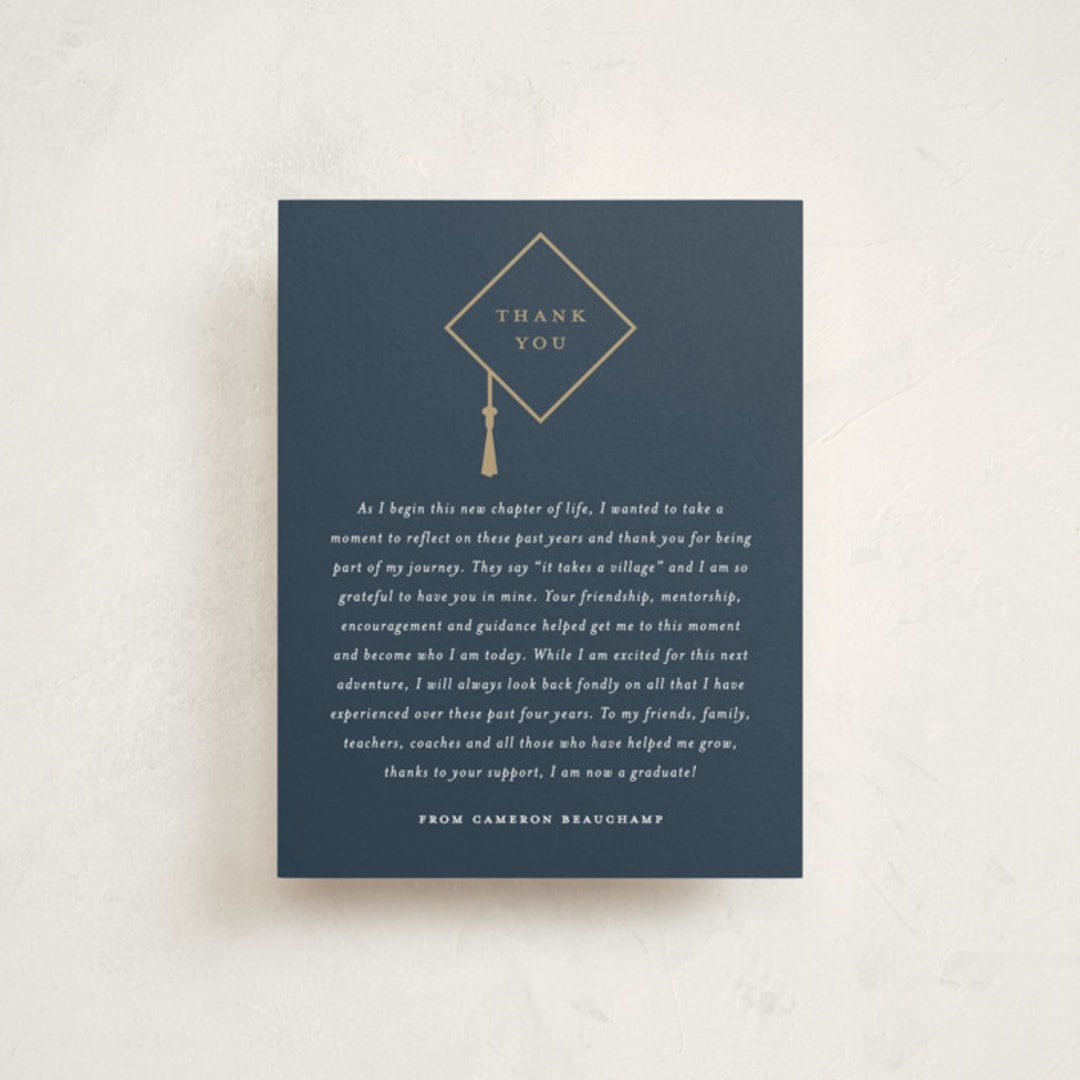 "Grad Grid" - Graduation Insert Cards in Steel by Erica Krystek - Front
