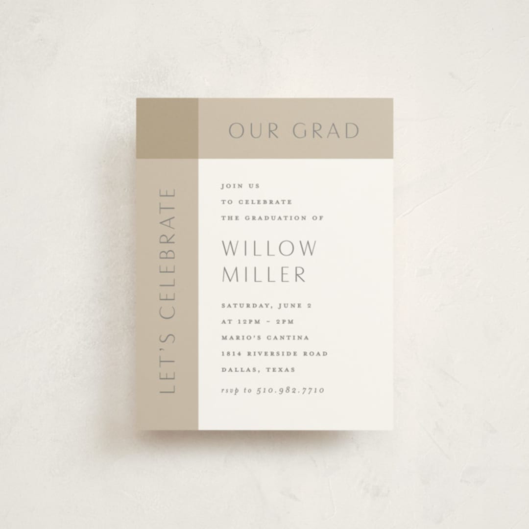 "Grids" - Graduation Insert Cards in Chalk by Lauren Chism - Front