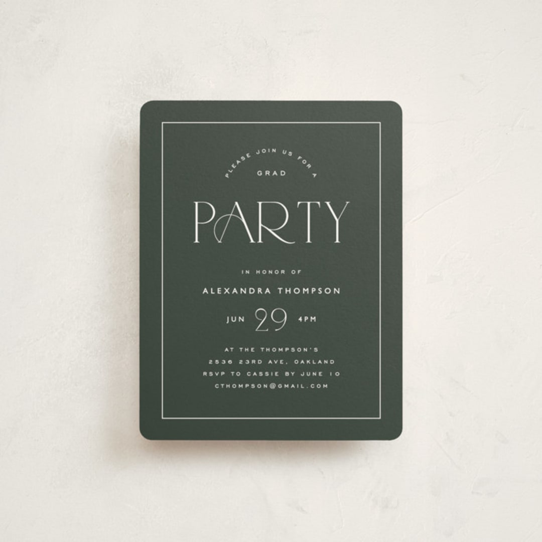 "Numbered" - Graduation Insert Cards in Ivy by Kelly Schmidt - Front