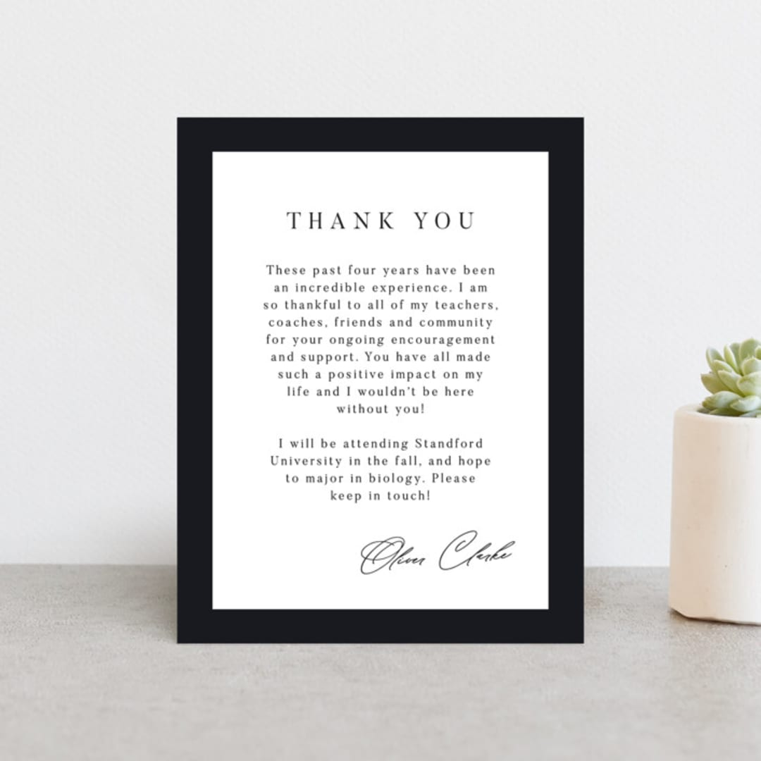 "Classic Edge" - Graduation Insert Cards in Midnight by Nicole Walsh - Front