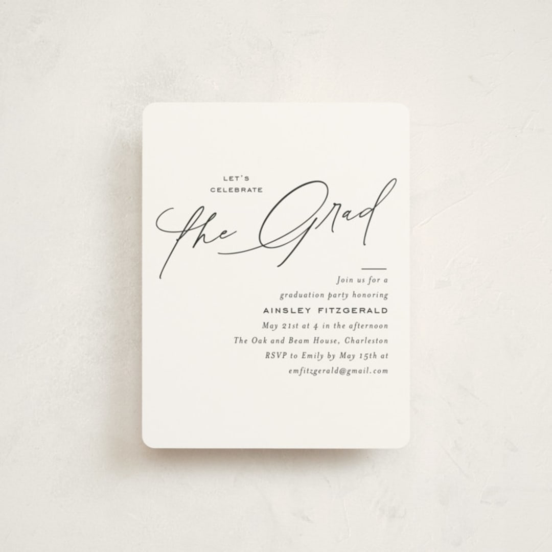 "Scripted Corner" - Graduation Insert Cards in Cloud by Jackie Crawford - Front