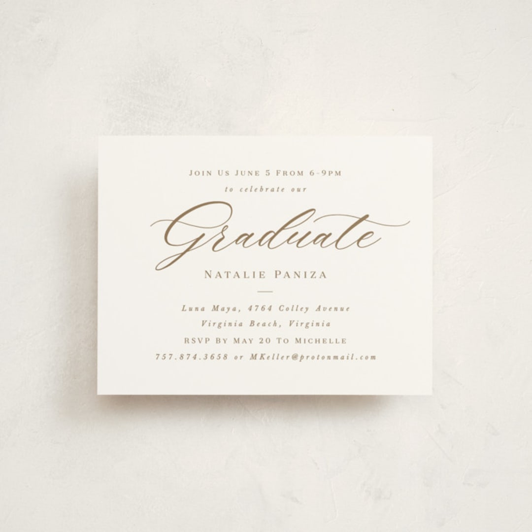 "Gilded Graduate" - Graduation Insert Cards in Champagne by Brandy Folse - Front