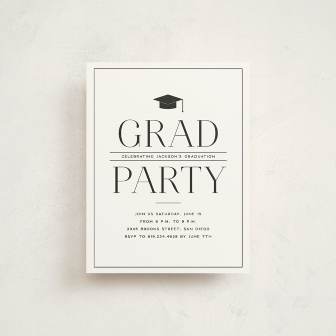 "Classy Stack" - Graduation Insert Cards in Limestone by Erica Krystek - Front