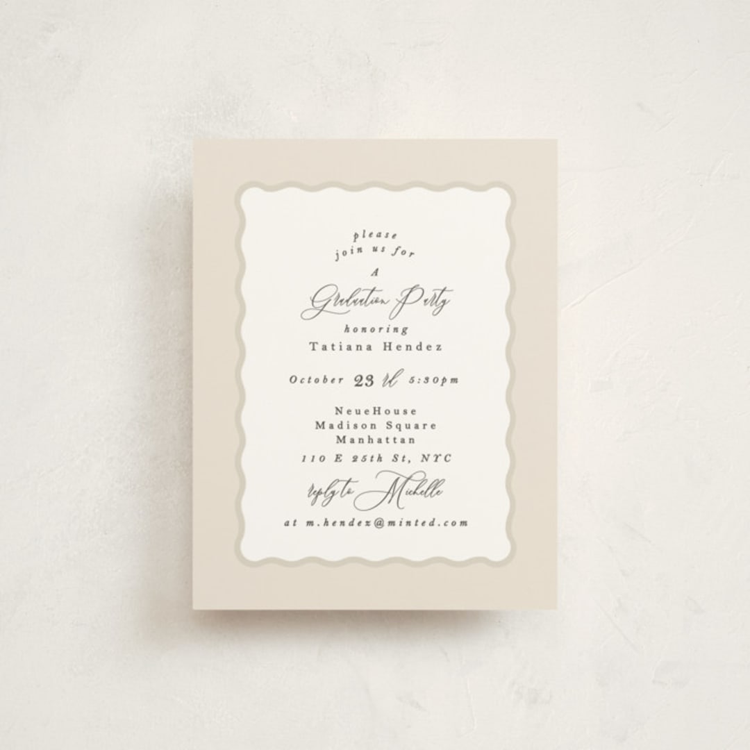 "gilded wave frame" - Graduation Insert Cards in Vanilla by Phrosné Barwood - Front