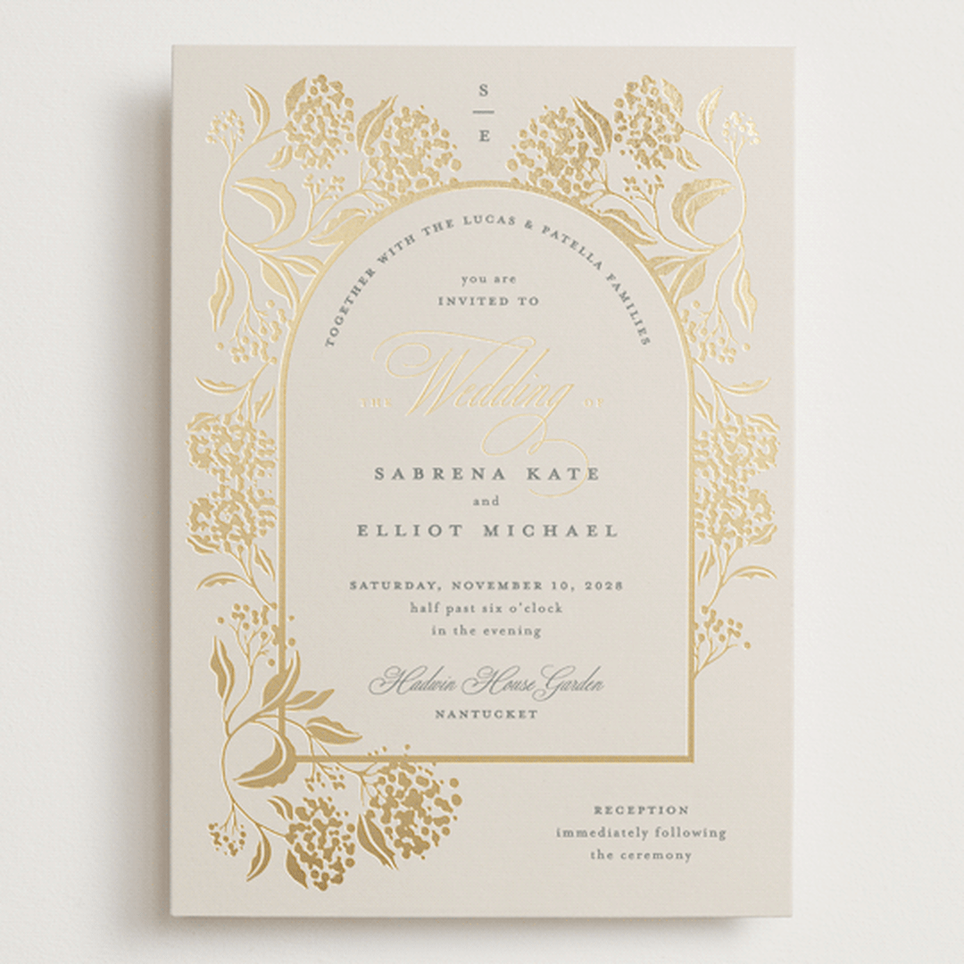 "Shimmering Hydrangeas" - Wedding Invitations in Tea Time by Susan Zinader - Front