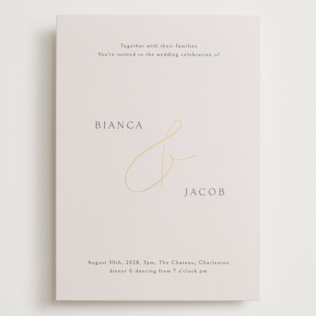 "Eloquent" - Wedding Invitations in Ivory by Angela Thompson - Front