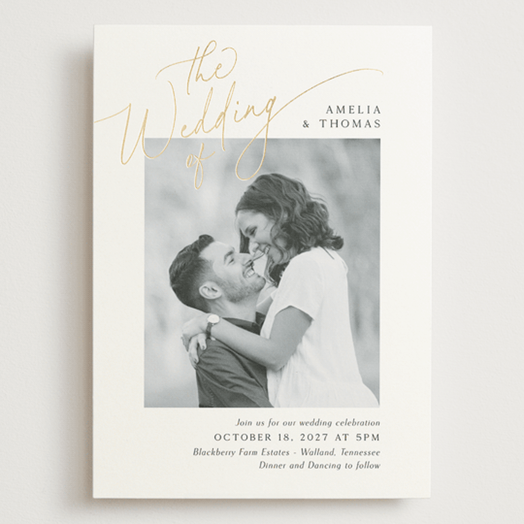 "The Wedding" - Wedding Invitations in Marshmallow by Kaydi Bishop - Front