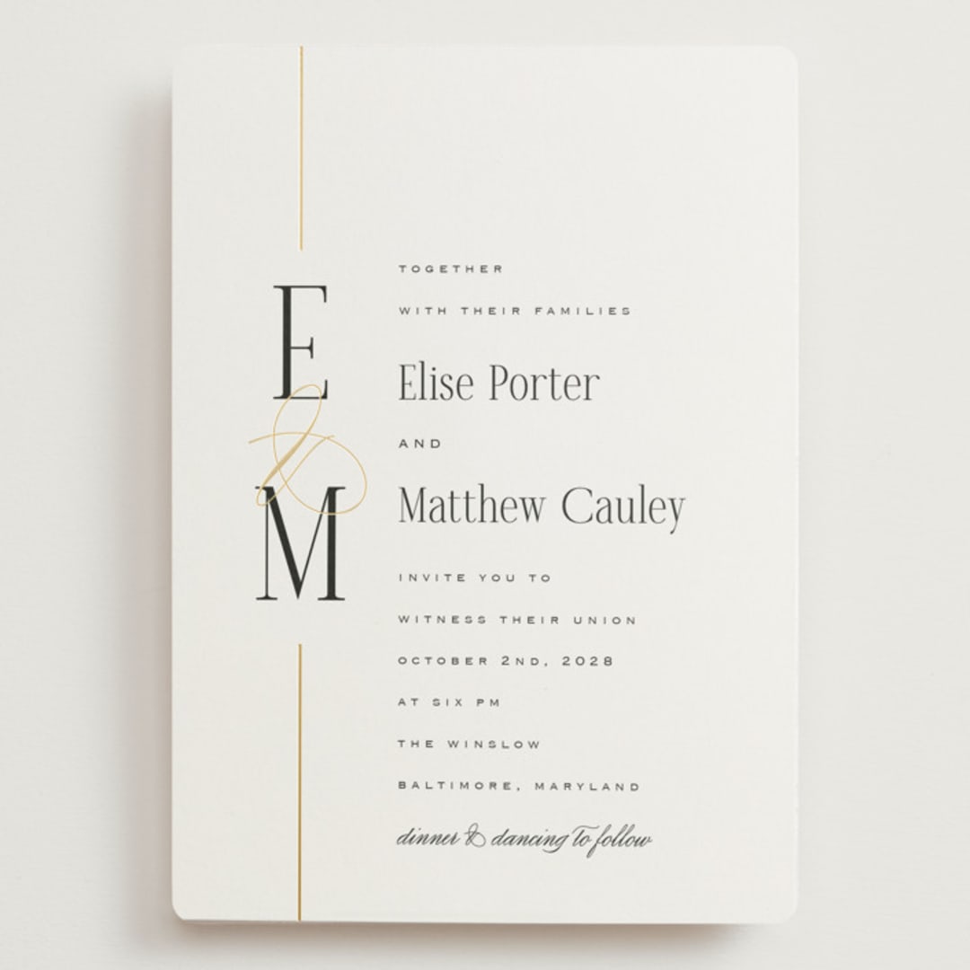 "Linear" - Wedding Invitations in Silk by Laura Hankins - Front