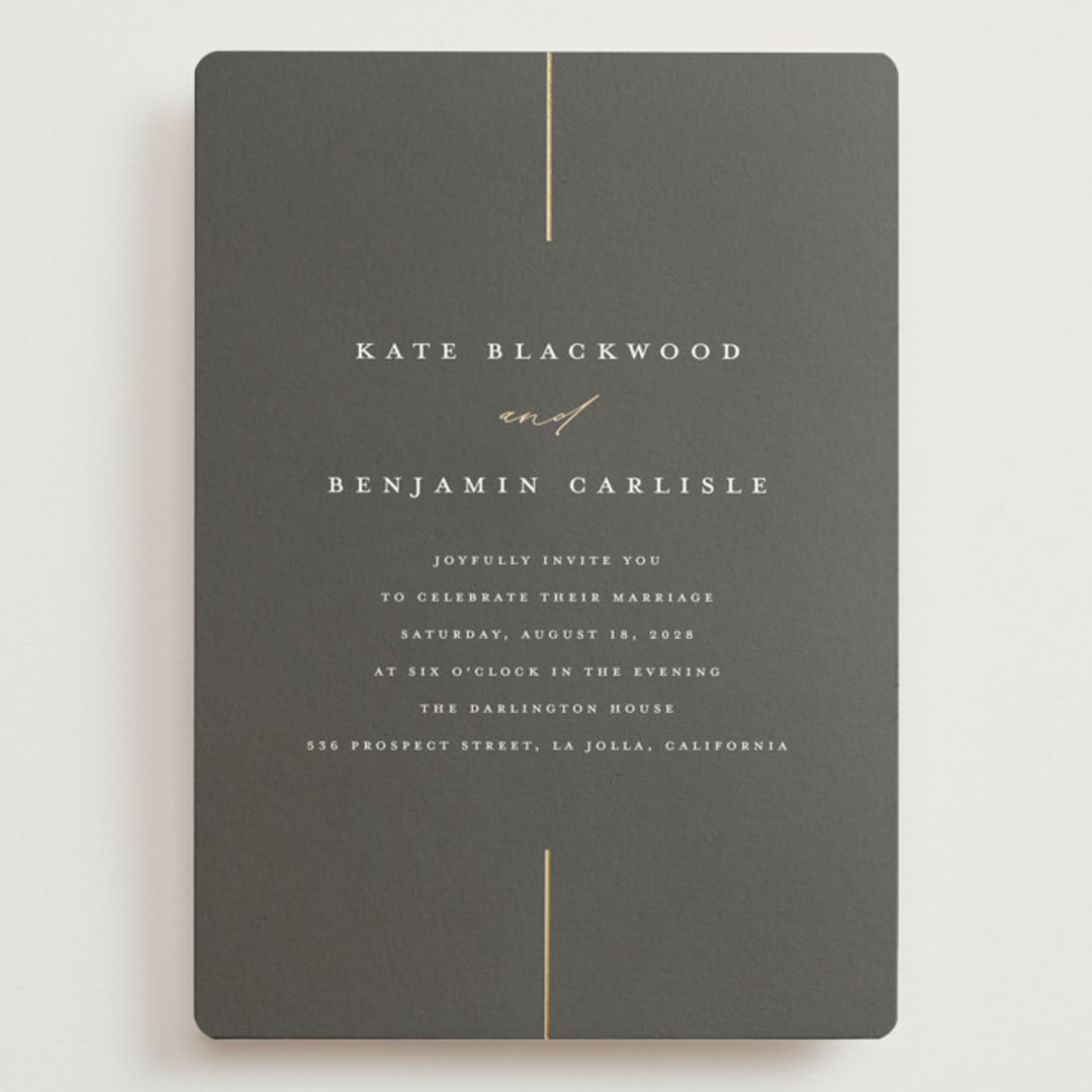 "Formal lines" - Wedding Invitations in Iron by Erica Krystek - Front