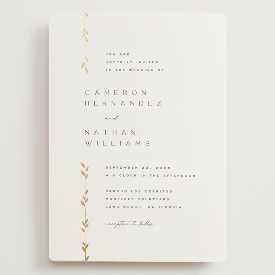"Courtyard" - Wedding Invitations in Lily by Owl and Toad - Front