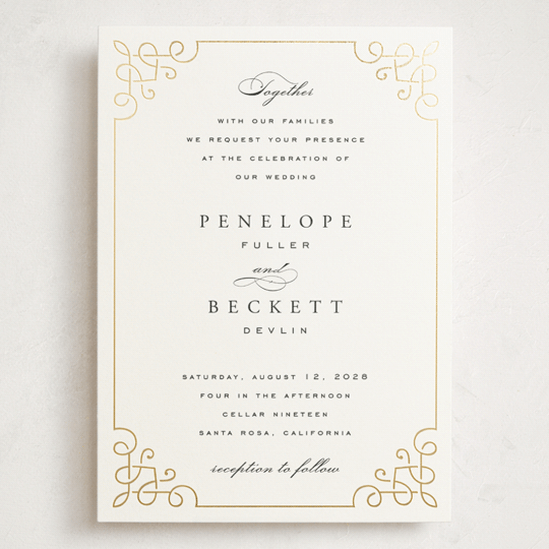 "Intertwined" - Wedding Invitations in Pearl by Janean Hinger - Front
