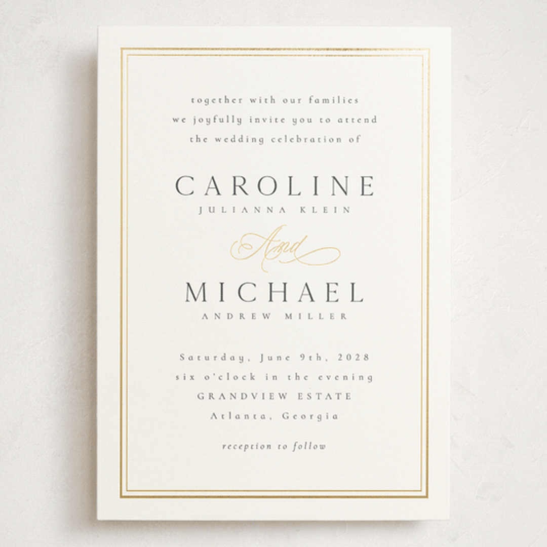 "Lustre" - Wedding Invitations in Cloud by Nicole Walsh - Front