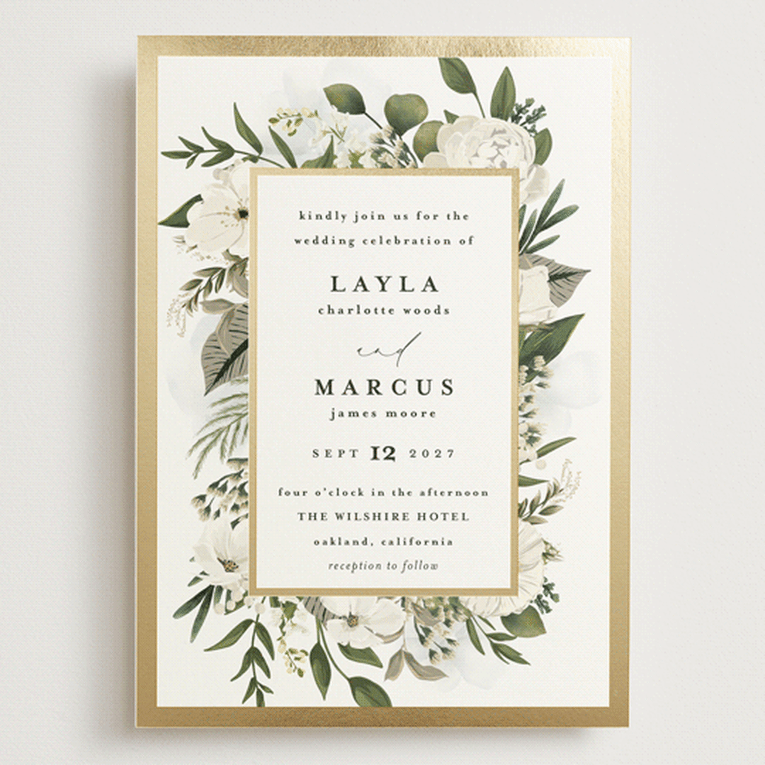 "Classic Love" - Wedding Invitations in Vanilla by Susan Moyal - Front